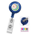 Round Plastic Custom Badge Reels with Swivel Clip, Solid Colors